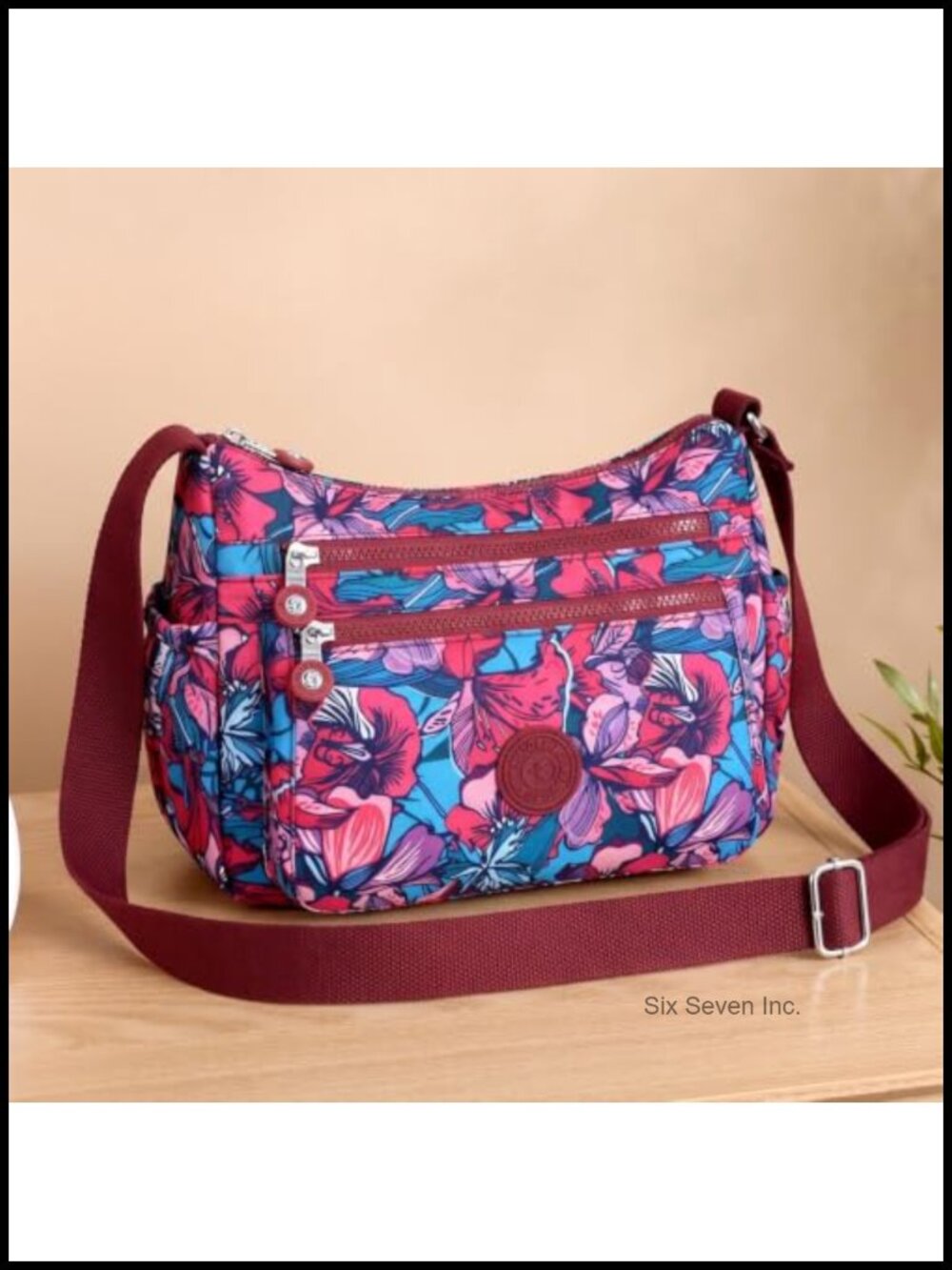 Women's Nylon Crossbody Bag Multi-Pocket Waterproof Shoulder Purse - Picture 2 of 5